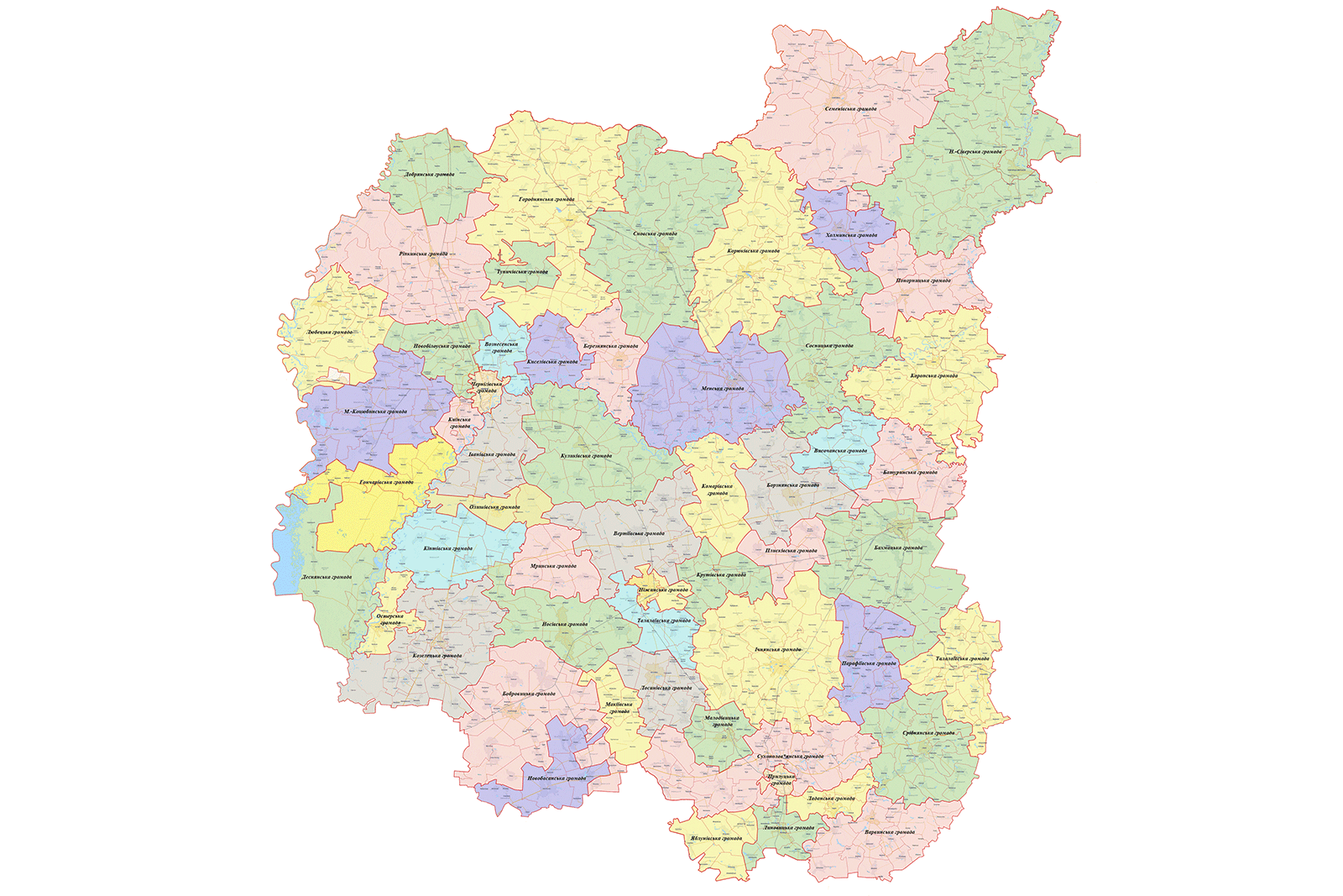 100% території Чернігівської області охоплено схемою проєкту перспективного плану формування територій громад